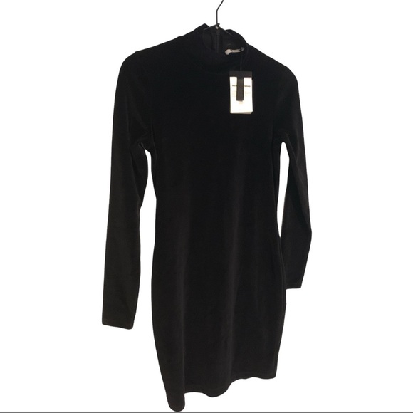 COPY - NWT ALEXANDER WANG Long Sleeve Turtleneck Velour Mini Dress Back Cutout … - Picture 13 of 13